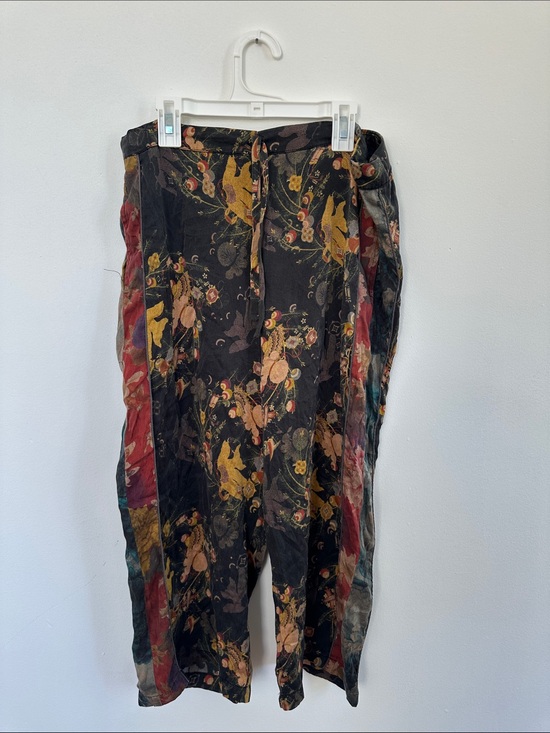 Johnny Was Pants - Floral Print Womens Pants - Black with Multicolor Floral Pattern